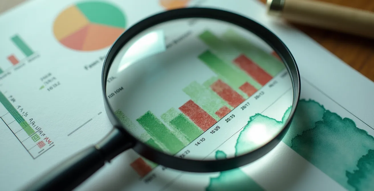 Análisis microscópico de documentos de fondos ESG mostrando transparencia en inversiones