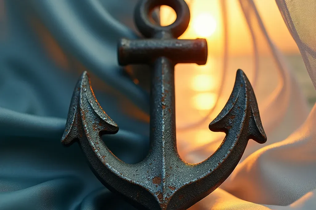 Metáfora visual de anclas y velas representando hábitos fijos y flexibles en la mañana