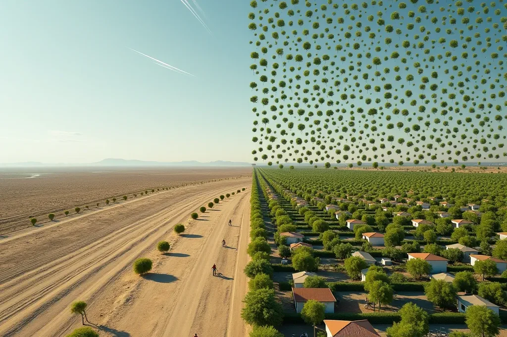 Visualización comparativa de la huella de carbono entre un avión y múltiples acciones sostenibles cotidianas