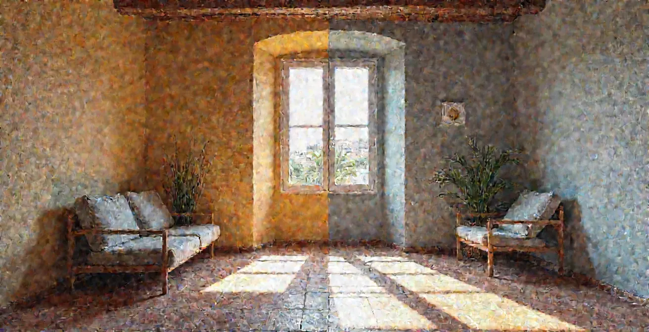 Comparación de ambientes con grises cálidos y fríos según orientación