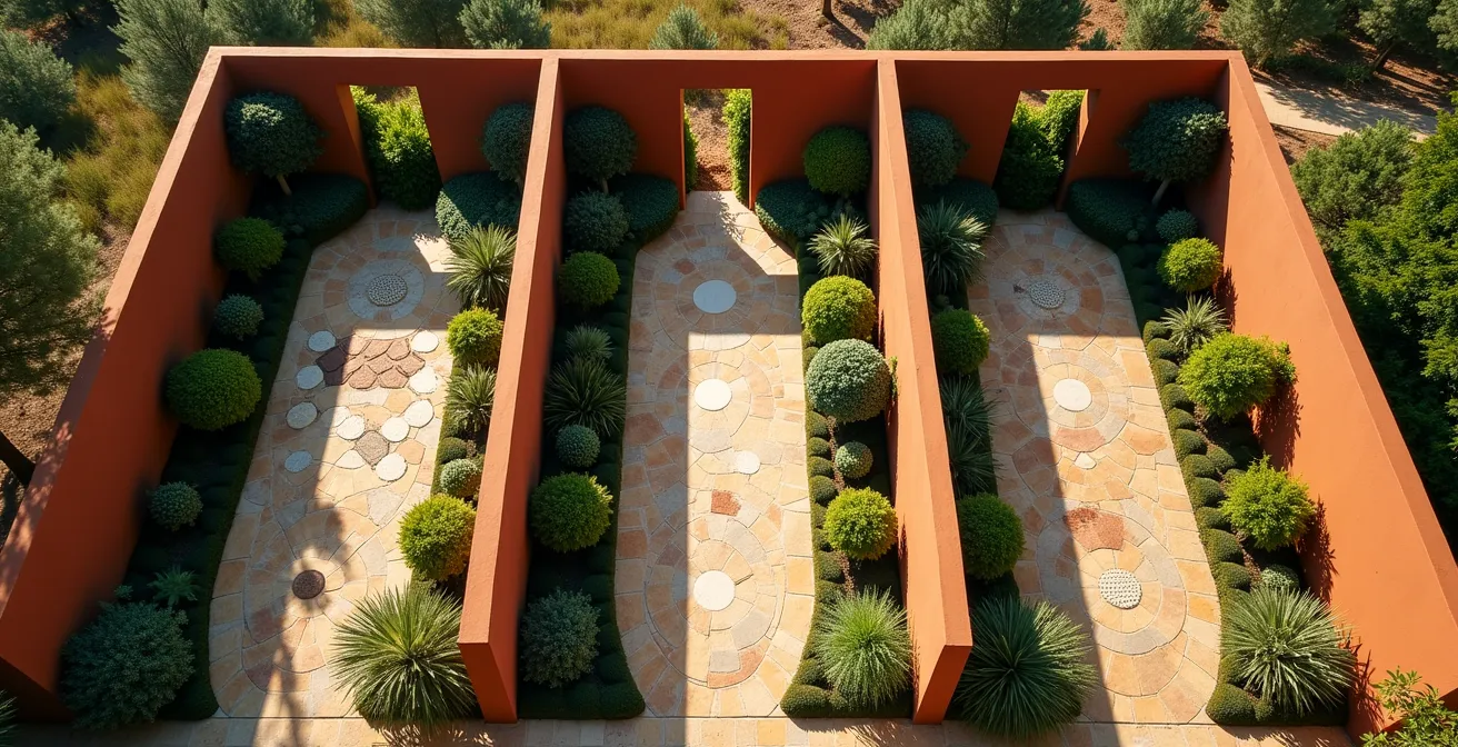 Representación simbólica de jardines vallados tecnológicos mostrando la incompatibilidad entre ecosistemas