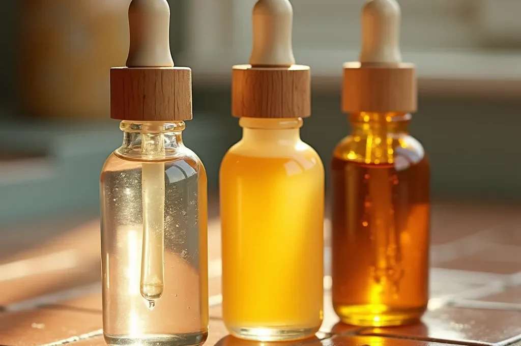 Progresión temporal de texturas de productos cosméticos mostrando oxidación