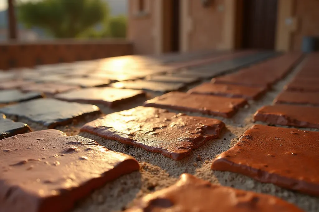 Vista aérea de eco-resort integrado en paisaje natural español con paneles solares