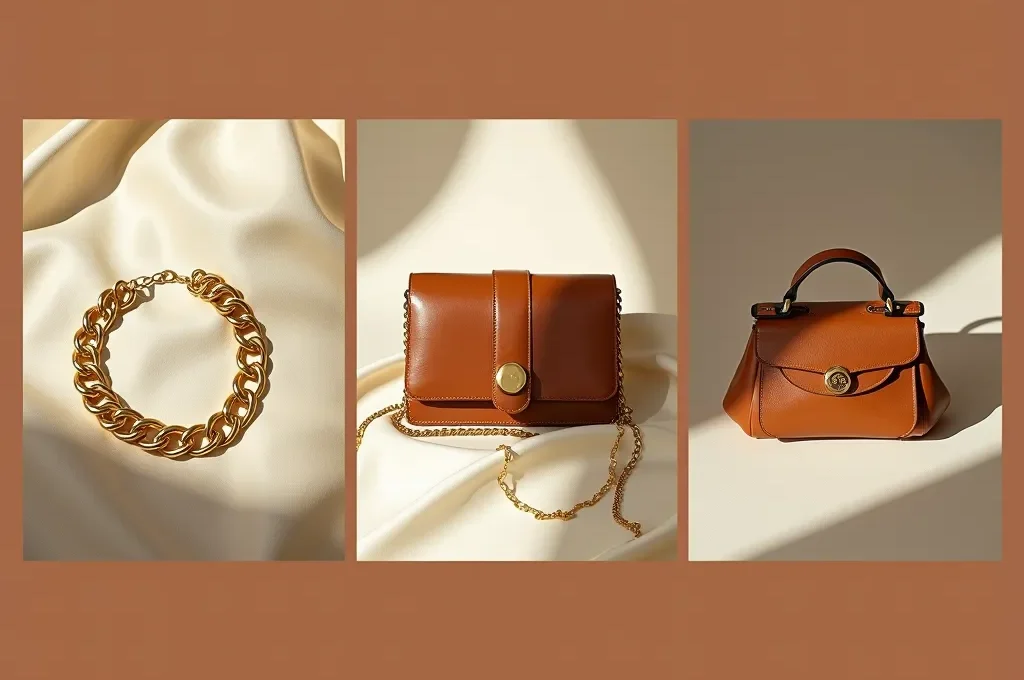 Composición artística mostrando el equilibrio perfecto entre accesorios statement y prendas neutras