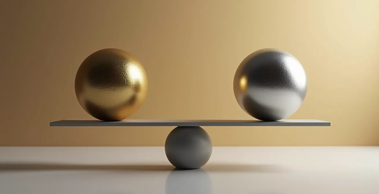 Gráfico abstracto mostrando el equilibrio entre bonos y acciones durante momentos de volatilidad