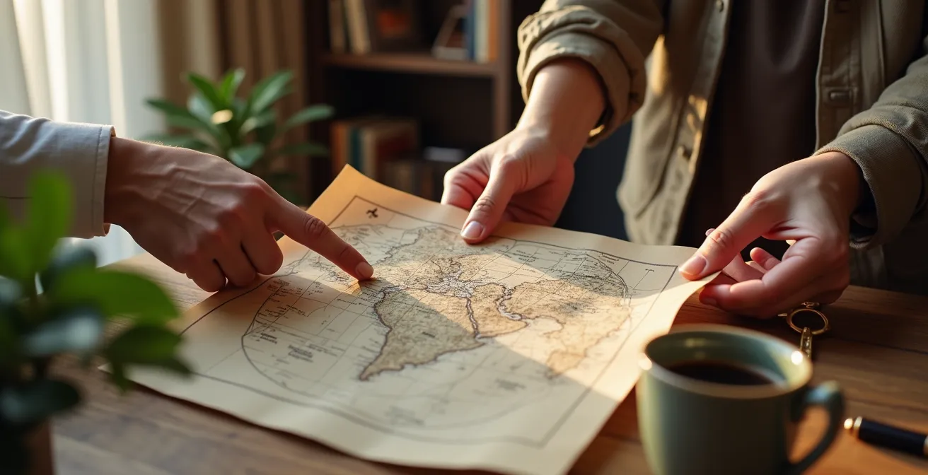 Recepcionista compartiendo recomendaciones locales con huésped en ambiente íntimo