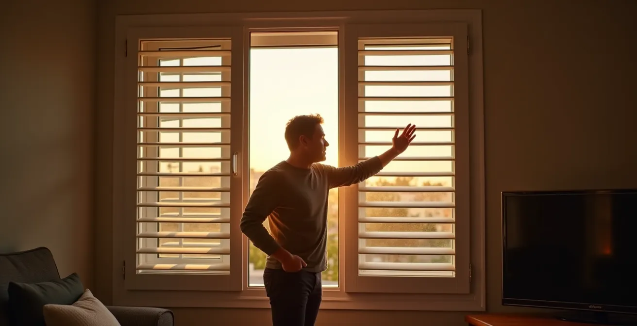 Interior luminoso con ventanas eficientes y persianas automatizadas